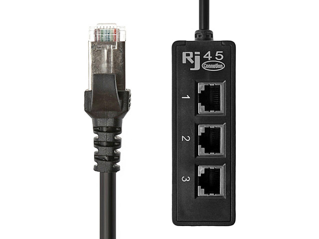 1 to 3 Port RJ45 Lan Splitter Adapter