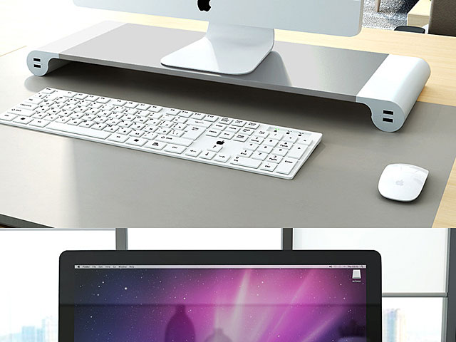 Spacebar Monitor Stand with 4-Port USB