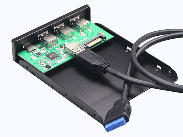 3-Port USB 3.0 Type-A + USB 3.1 Type-C 3.5 Front Panel with 20-pin Header