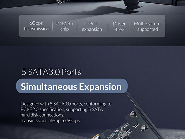 ORICO PCI-E to 5-Port SATA 3.0 Expansion Card