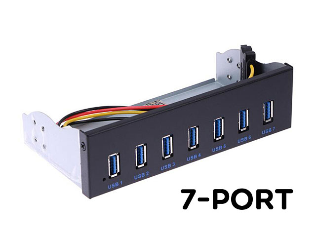 mister temperamentet Korrespondent Læs 7-Port USB 3.0 Hub 5.25" Front Panel with 20-pin Header
