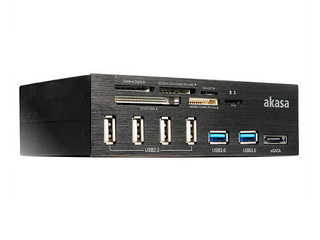 Akasa InterConnect Pro USB Panel with USB 3.0 Card Reader and eSATA