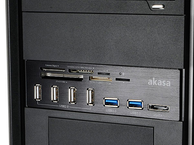 Akasa InterConnect Pro USB Panel with USB 3.0 Card Reader and eSATA