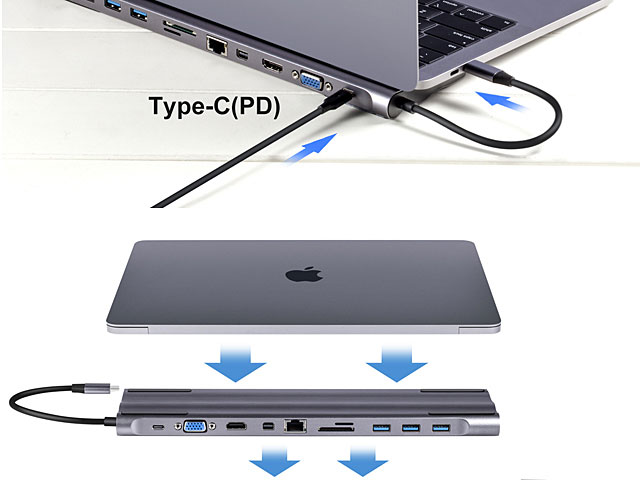 11-In-1 Hub Type-C Docking Stand