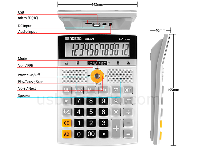 USB Calculator MP3 Player