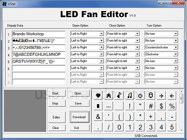 download led fan editor