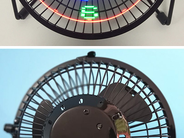 USB LED Clock Desktop Fan