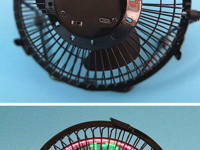 USB LED Clock Desktop Fan
