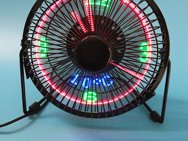 USB LED Clock Desktop Fan