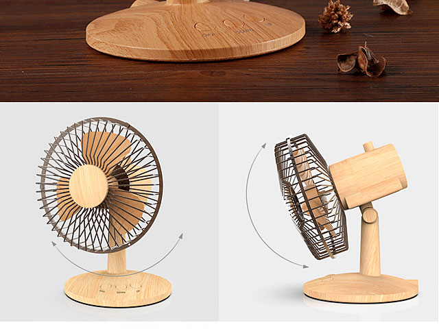 Retro Wooden Desk Fan
