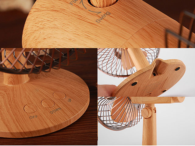 Retro Wooden Desk Fan