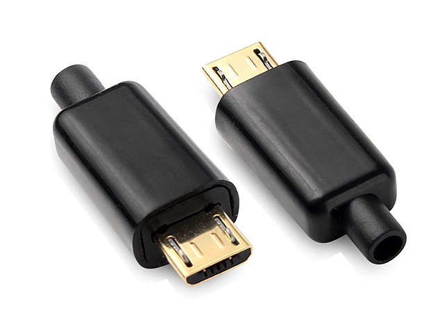 micro USB Male Shell (4pcs Standard) - Black