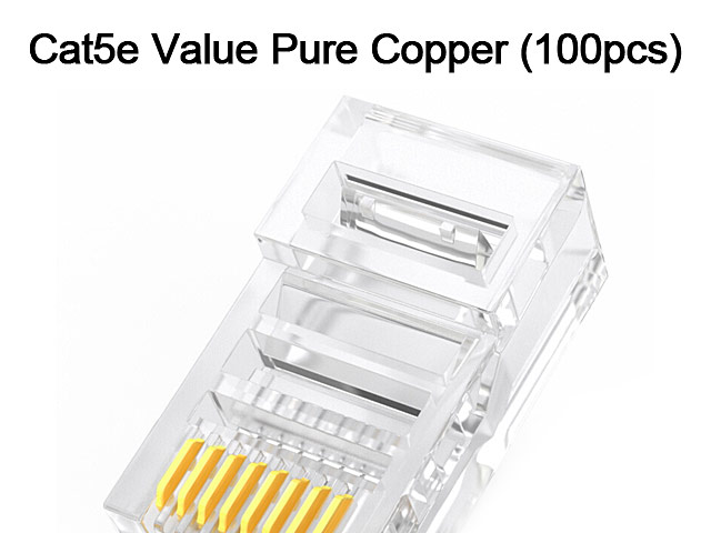 Cat5e RJ45 8P8C Modular Plug Connector - Cat5e Value Pure Copper (100pcs)