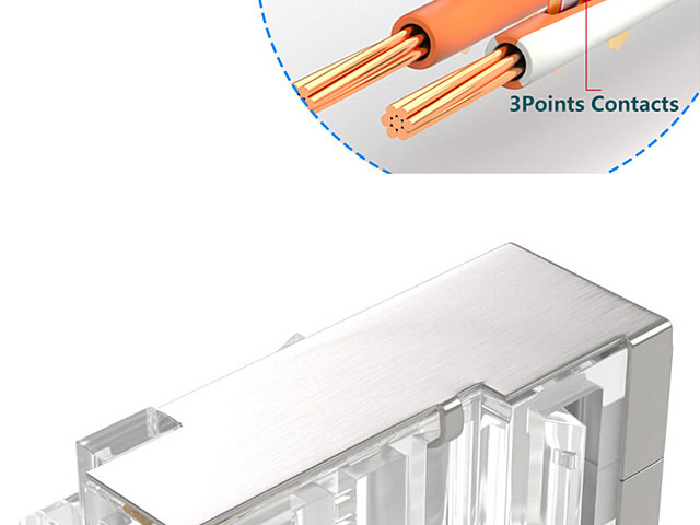 Cat5e RJ45 8P8C Modular Plug Connector - Cat5e Shielded FTP Copper Shell