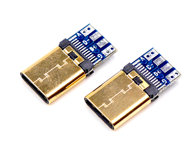 USB 3.1 Type C Male SMT+PCB Connector (3.1 version - Gold-Plated)