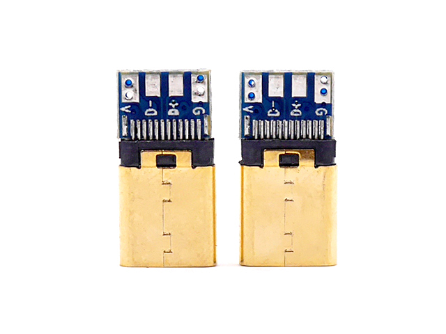 USB 3.1 Type C Male SMT+PCB Connector (3.1 version - Gold-Plated)