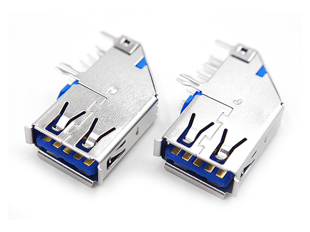 USB 3.0 Type A Female DIP Connector (Horizontal 90°)