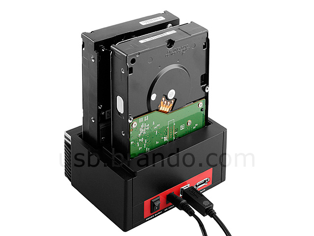 Dual SATA HDD Docking Station (USB 2.0/e-SATA) (Y-2041)