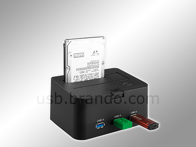 USB 3.0 SATA HDD Dock with 3-Port Hub