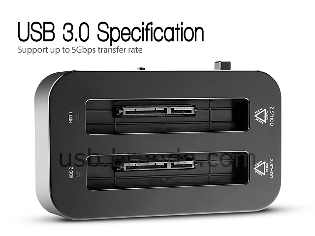 ORICO USB 3.0 Dual 2.5" SATA HDD Dock (USB 3.0 + Clone)