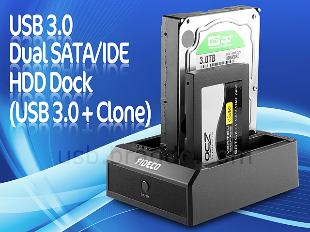 patrice lav lektier gaffel USB 3.0 Dual SATA/IDE HDD Dock (USB 3.0 + Clone)