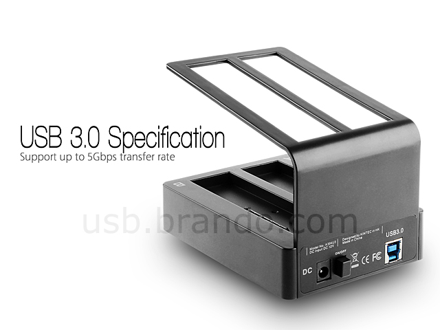 USB 3.0 Dual SATA HDD Dock with OTB (K304)