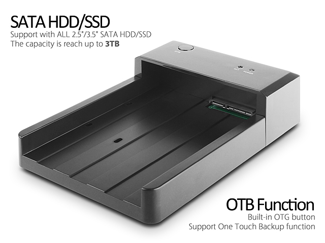 USB 3.0 SATA HDD Dock with One Touch Backup (USB + eSATA)