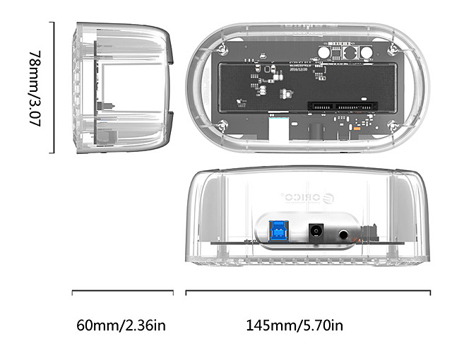 ORICO 6139U3 USB 3.0 SATA Transparent HDD Dock