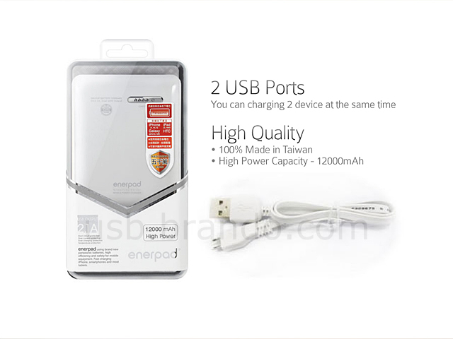 Enerpad Power Bank 12,000mAh