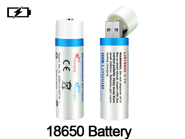 Batterie rechargeable 18650, USB 2600mAh - Raider Shop Sàrl