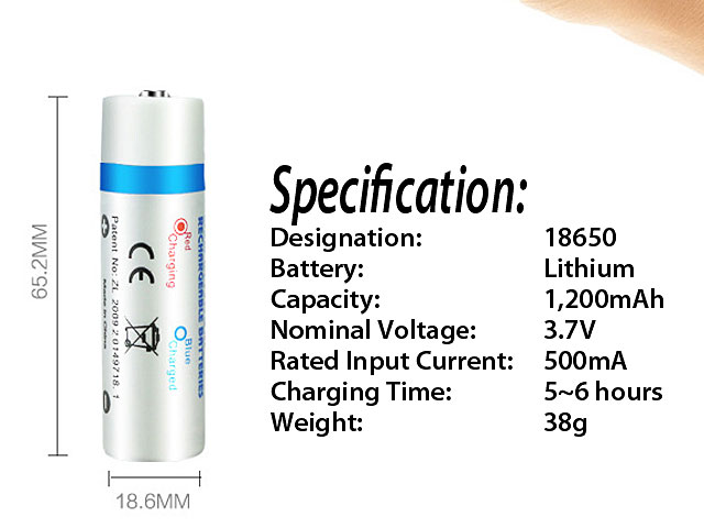 Batterie rechargeable 18650, USB 2600mAh - Raider Shop Sàrl